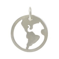 Sterling Silver Whole World Charm - C724, World Peace