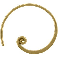 Curled Hoop Earring Finding - CT2604, Choose From Natural Bronze Or Sterling Silver - Findings, Hoop Style