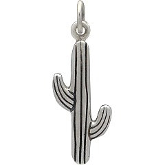 Sterling Silver Cactus Charm - C1430, Southwest, Arizona, Western