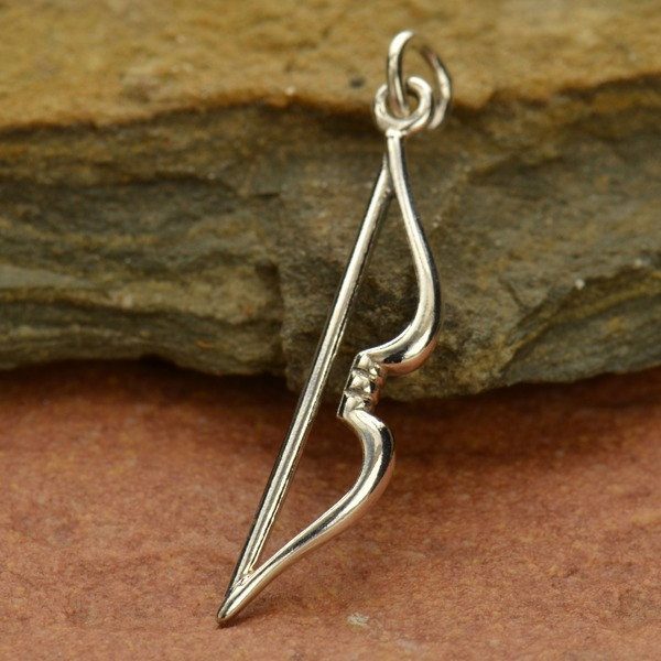 Sterling Silver Bow Charm - C1158, Archery Charms, Western, Southwest
