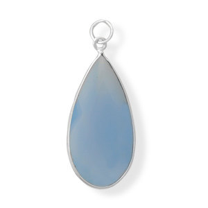 Blue Chalcedony Pear Shape Pendant - Stones, Gemstones