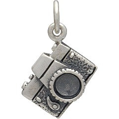 Sterling Silver Camera Charm - Hobby Charms, Photography