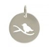 Sterling Silver Bird Charm - C870, Bird on a Branch, Woodlands