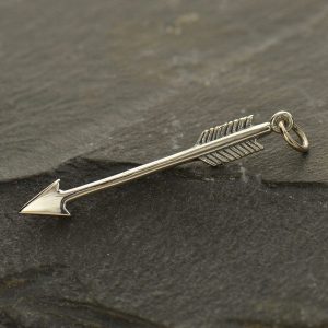 Large Arrow Charm  - C1397, Choose From Sterling Silver Or Gold Plated - Archery, Hunter, Sportsman, Love