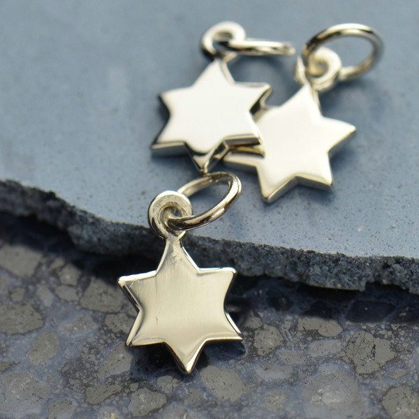 Sterling Silver Star of David Charm - C1448, Stamping Blanks, Spiritual Charms, Faith, Inspire