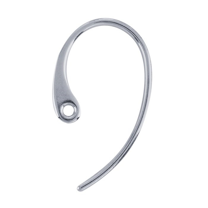 Flattened Ear Wire with Hole - C6929, Earring Findings, Sterling Silver