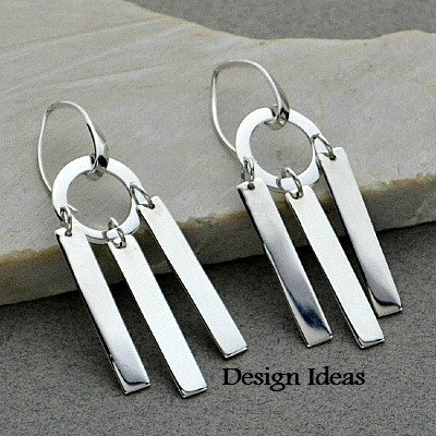 Blank Charms - Sterling Silver Tiny Rectangle Dangle - C2954,  Blank Charms, Dangles