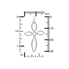 Sterling Silver Celtic Style Cross Pendant - Spiritual, Blessed, Faith, C2936