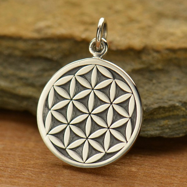 Sterling Silver Flower of Life Charm - C1509, Zen Yoga, Flower, Symbolic Charm, Spirit