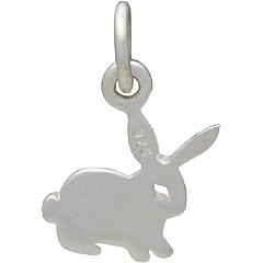 Tiny Sterling Silver Cutout Bunny Rabbit - C1528, Pet Charms