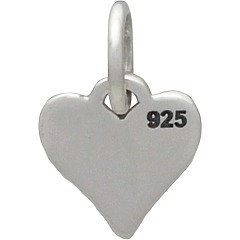 Tiny Sterling Silver Hand Print Heart Charm  - C1537, Family, Children, Stamped Charms, Childhood, Baby, New Mom