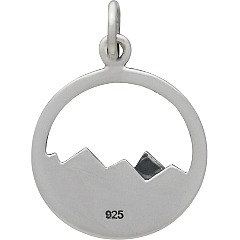 Mountain Range Pendant - C1532, Sterling Silver, Gold Plated, Nature Charms, Globe Trotter Charms