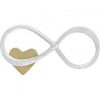 Infinity Link With Tiny Bronze Heart - C2997, Figure eight Infinity Charm, Connector Links, Bridal Collection, Bridesmaid Gift