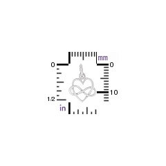 Infinity Heart Charm - C2978, Tiny Infinity Heart Charm, Infinity Charm, Intertwined Heart, Bridal Gift
