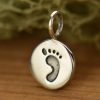 Footprint Charm Sterling Silver  - C698, Children, Siblings, Mother to be, Gift for Mom, Infant