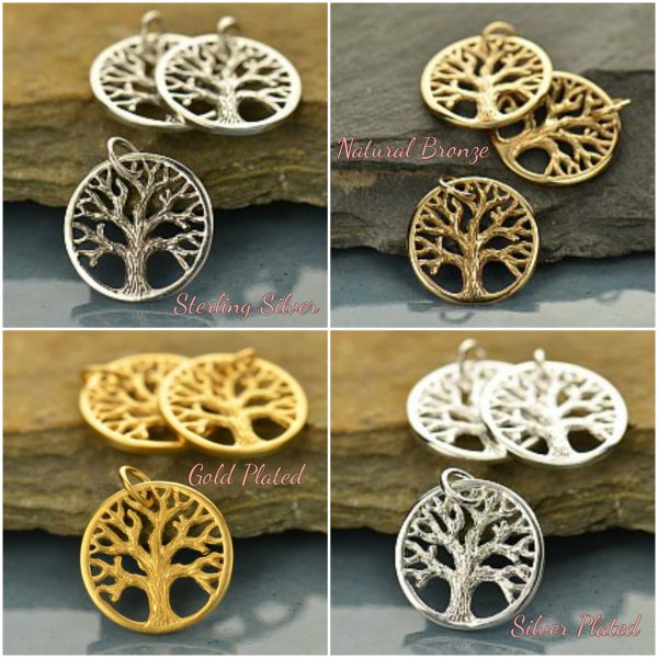 Textured Tree Charms - C867, Family, Children, Bond,New Mom, Gift for Chic