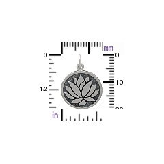 Etched Lotus Flower Charm Sterling Silver - C1577, SALE, Zen, Flower, Meditation, Yoga, Purity