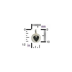 Heart Thai Cast Sterling Silver Charm - C160, Love, Romance, Oxidized Heart