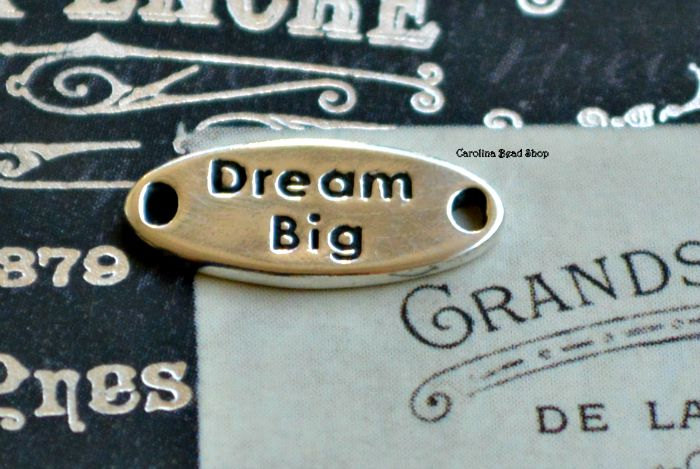 Dream Big - Sterling Silver Word Link -  SALE, Connector Links, Words, Stamped Charms