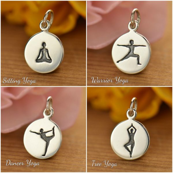 Yoga Pose Charms - C1495, C1496, C1497, C1498, Yoga Spirit Charms, Meditation, Spiritual, Mental, Physical