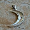 Crescent Moon Large Sterling Silver Pendant - Celestial Collection, Spiral Swirls