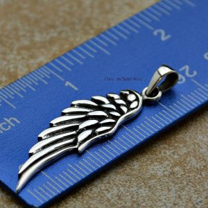 Ribbed Wing Pendant Sterling Silver - C5470