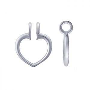 Heart Ring Keeper Pendant Sterling Silver  - C9255, Heirloom, Ring Charm Holder, Treasures
