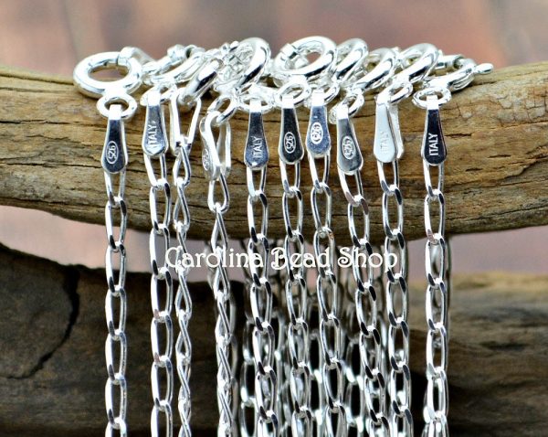 Sterling Silver 1.8mm Long Curb Chain - 18 inches