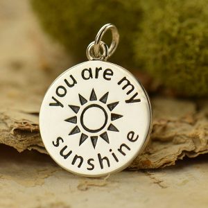You are my Sunshine Charm - C6002, Sterling Silver, Celestial, Someone Special,  Gift for Mom, Daddys Girl,