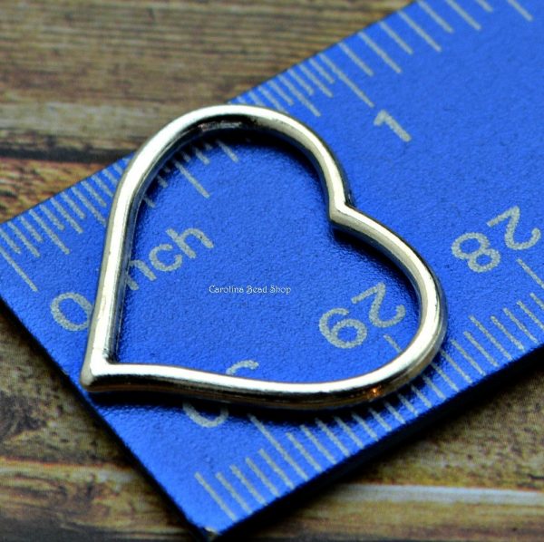 Heart Charm Link - 10PK Open Heart Charms, Links, Fashion Jewelry Supplies