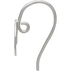 Crescent Hook Earrings with Hidden Loop -  CE3041, Sterling Silver, Earring Findings, Moon, Southwest Designs, Celestial