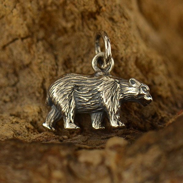 Bear Charm Sterling Silver  - C1568  Native Americans, War, Bravery, Good Health, Protection