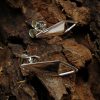 Triangle Post Earrings with Open Triangle Loop - C3042, Sterling Silver