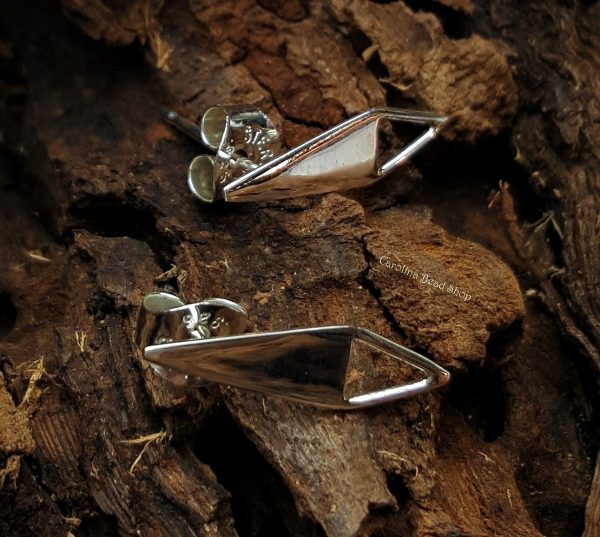 Triangle Post Earrings with Open Triangle Loop - C3042, Sterling Silver