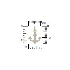 Flat Plate Anchor Charm - C1617, Sterling Silver, Nautical, Ocean, Beach, Sea life, Faith, Spiritual