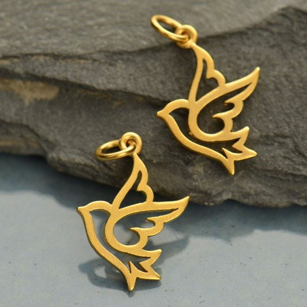 Peace Dove Bird Charm - C561, Select Your Favorite Style,  Aviary, Wings, Peace, Love