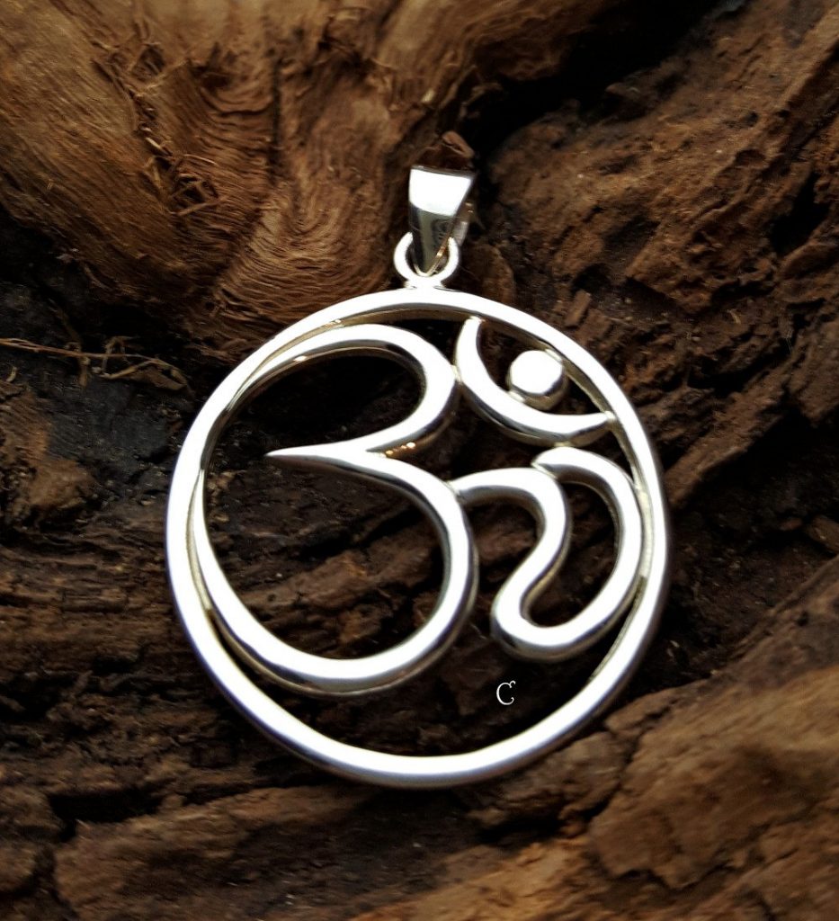 Sterling Silver Large Ohm Pendant - C879