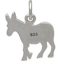 Democratic Donkey Charm with Stars and Stripes - C1692, Sterling Silver, Democratic Vote, Keepsake Charms