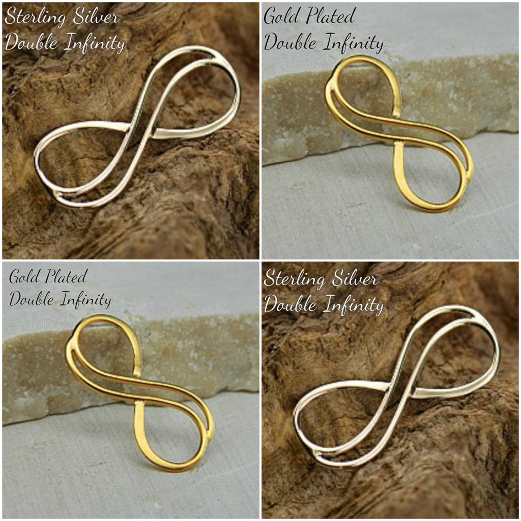 Small 24K Double Wire Infinity Link -  C2765, Select Your Favorite Style, Figure 8 Charms, Sideways Charms, Findings, Love