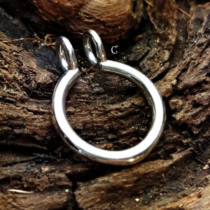 Round Ring Keeper Pendant Sterling Silver  - C535, Heirloom, Ring Charm Holder, Treasures