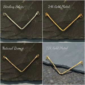 Hammered Chevron Pendant -  C2736, Link, Connector, Bar Links, Choose Your Favorite Style