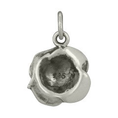 Sterling Silver Rose Charm - C1163, Woodlands, Flower Charms