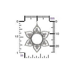 Lotus Pendant with Flat Granulation- C3038, Zen, Yoga, Meditation, Flower