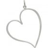 Large Open Heart Pendant - C3101, Sterling Silver, Love, Romance